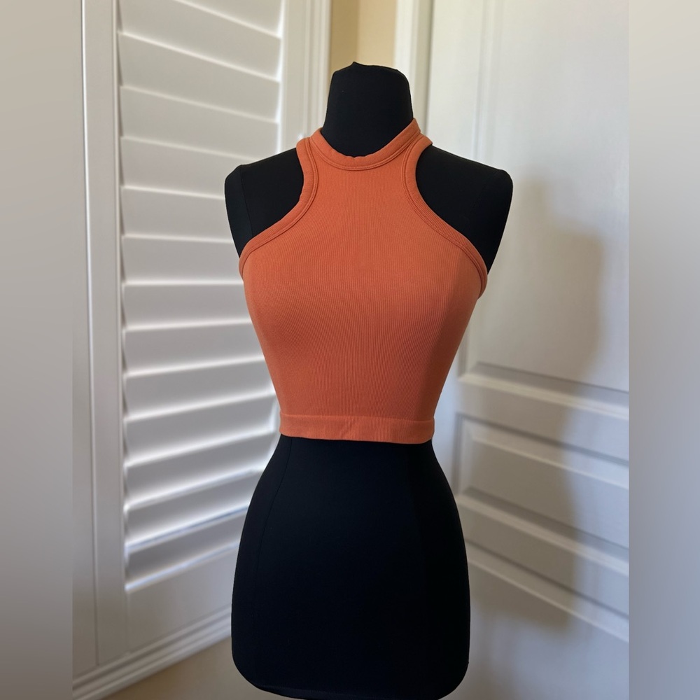 Free People Movement | Orange Crop Ribbed Seamless Tank - Size XS/S
